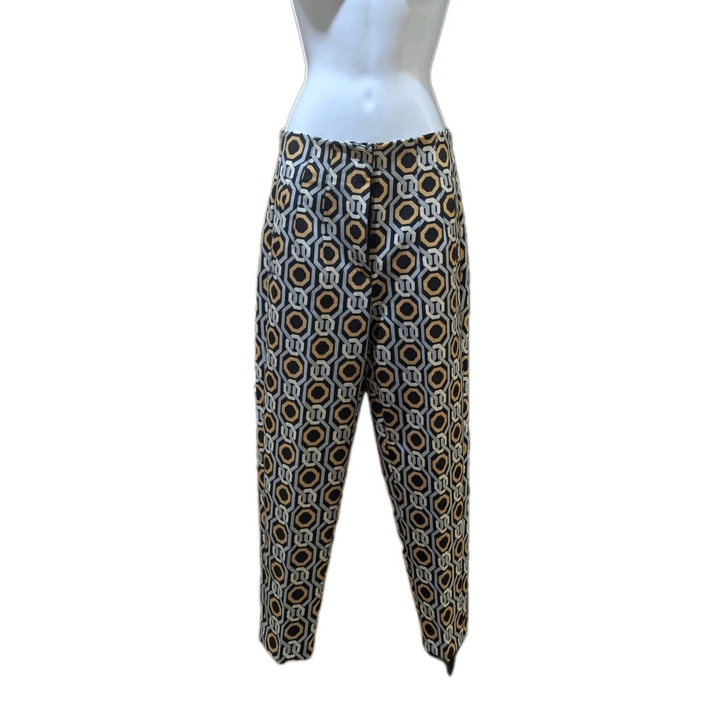 ZARA Geometric Print High Waist Pants Trousers Size S. Small Pull On The Back